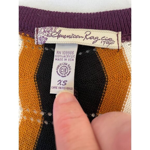 American Rag Knit Sweater Dress Lightweight Sz XS Scalloped Hem Sleeve Burgundy - Picture 7 of 11